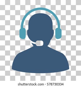 Receptionist icon. Vector illustration style is flat iconic bicolor symbol, cyan and blue colors, transparent background. Designed for web and software interfaces.