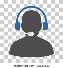 Receptionist icon. Vector illustration style is flat iconic bicolor symbol, cobalt and gray colors, transparent background. Designed for web and software interfaces.