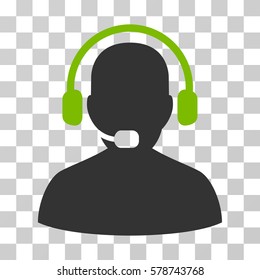 Receptionist icon. Vector illustration style is flat iconic bicolor symbol, eco green and gray colors, transparent background. Designed for web and software interfaces.
