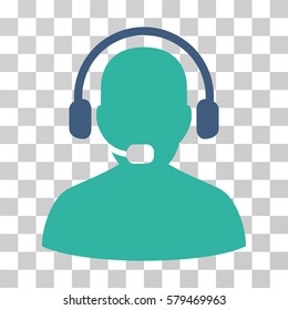 Receptionist icon. Vector illustration style is flat iconic bicolor symbol, cobalt and cyan colors, transparent background. Designed for web and software interfaces.