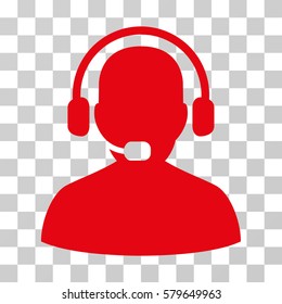 Receptionist icon. Vector illustration style is flat iconic symbol, red color, transparent background. Designed for web and software interfaces.