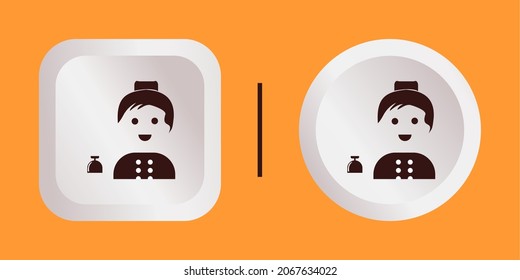 Receptionist Icon Vector Illustration Template Logo Design Like 3D Square and Round For Your Business it may be a Hotel, Motel, etc with Editable Strokes.