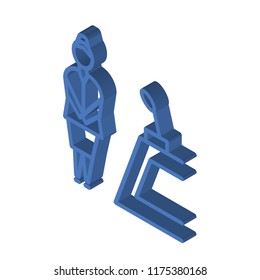 Receptionist isometric left top view 3D icon