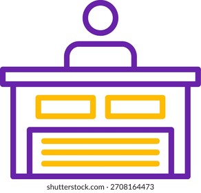Receptionist Line Two Color Vector Icon Design