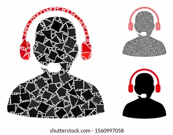 Receptionist mosaic of humpy parts in various sizes and shades, based on receptionist icon. Vector humpy dots are combined into mosaic. Receptionist icons collage with dotted pattern.