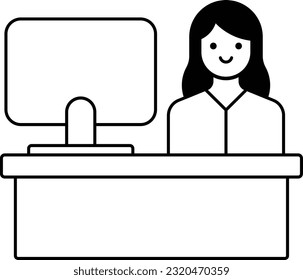 receptionist person office hotel people Outline