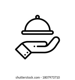 Receptionist, Room Service Icon Logo Illustration Vector Isolated. Hotel Service Icon Set. Editable Stroke and Pixel Perfect.