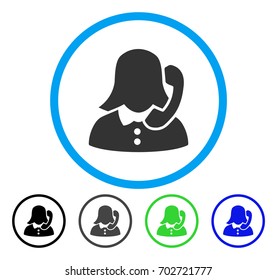 Receptionist rounded icon. Vector illustration style is a flat iconic symbol inside a circle, black, gray, blue, green versions. Designed for web and software interfaces.