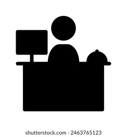 Receptionist service solid icon. symbols for help in hotels icons graphic design. Vector illustration.