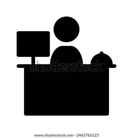 Receptionist service solid icon. symbols for help in hotels icons graphic design. Vector illustration.
