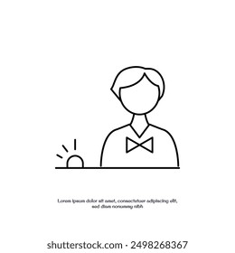 receptionist thin outline icon vector design good for web or mobile app