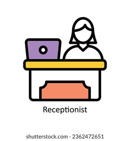 Receptionist vector Filled outline Icon Design illustration. Event Management Symbol on White background EPS 10 File
