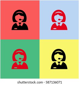 Receptionist vector  icon.