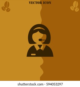 Receptionist vector  icon Coffee symbol background.