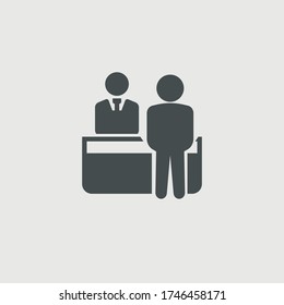 Signo de la ilustración del icono del vector de recepción