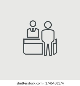 Receptionist vector icon illustration sign