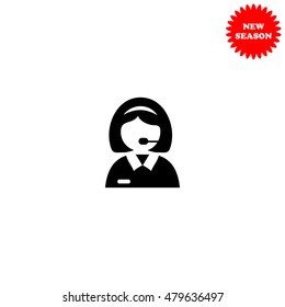 Receptionist vector icon isolated on white background.