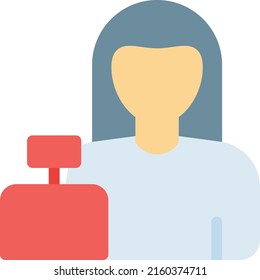 receptionist   Vector illustration on a transparent background. Premium quality symmbols. Line Color vector icons for concept and graphic design.