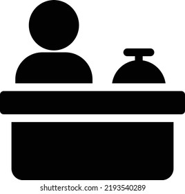 receptionist Vector illustration on a transparent background.Premium quality symbols.Glyphs vector icon for concept and graphic design.
