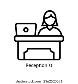 Receptionist vector  outline Icon Design illustration. Event Management Symbol on White background EPS 10 File