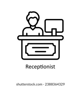 Receptionist vector outline Icon Design illustration. Business And Management Symbol on White background EPS 10 File