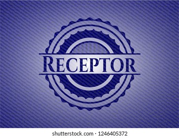 Receptor emblem with jean texture