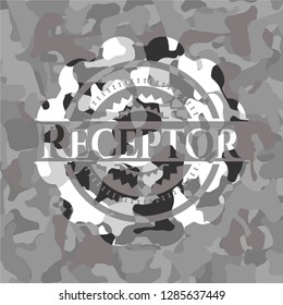 Receptor on grey camouflaged texture