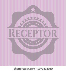 Receptor realistic pink emblem. Vector Illustration. Detailed.