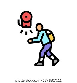 recess time primary school color icon vector. recess time primary school sign. isolated symbol illustration