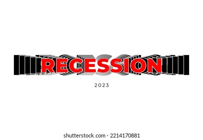 Rezession 2023 typografisches Vektordesign-Element