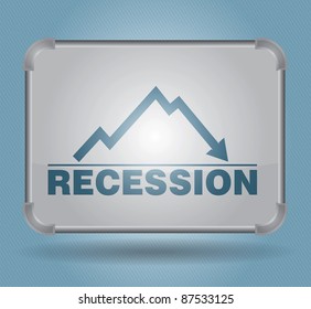 Recession, business concept with graph and text on advertising table