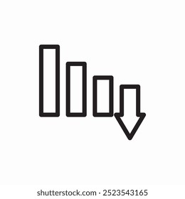 Vector de signo de icono de gráfico de recesión