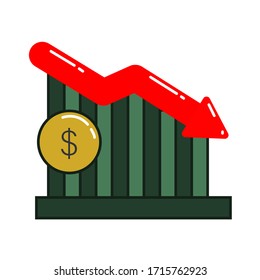 Recession Economy Crises Icon Design Website Stock Vector (Royalty Free ...