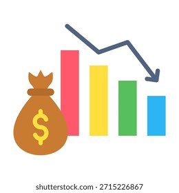 Recession Icon Flat Design Vector Illustration