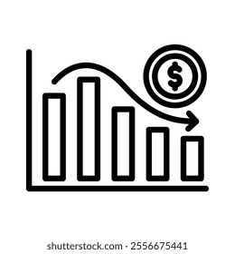 recession icon line vector illustration on white background.