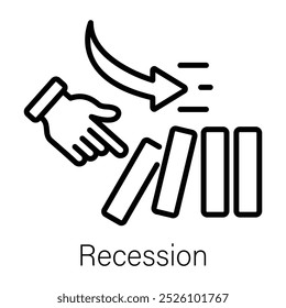 Icono de recesión en estilo lineal