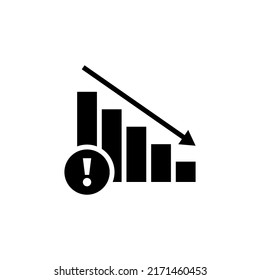 ilustración vectorial del diseño del logotipo del icono de recesión.