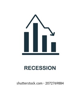 Recession icon. Monochrome sign from economic crisis collection. Creative Recession icon illustration for web design, infographics and more