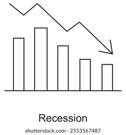 Recession Icon, Navigating Economic Challenges During a Recession, Strategies for Resilience in Times of Economic Downturn icon