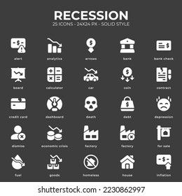 Recession Icon Pack With White Color