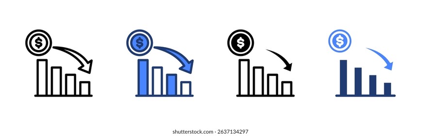 Recession icon sheet multiple style collection