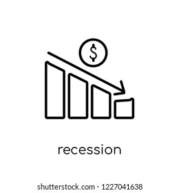 Recession icon. Trendy modern flat linear vector Recession icon on white background from thin line business collection, editable outline stroke vector illustration