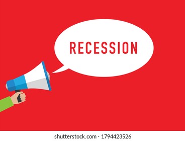 Recession megaphone speech bubble vector
