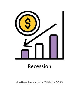 Recession vector  Filled outline Design illustration. Symbol on White background EPS 10 File