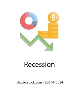 Recession vector flat Icon Design illustration. Web Analytics Symbol on White background EPS 10 File