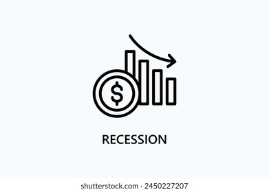 Recession vector, icon or logo sign symbol illustration