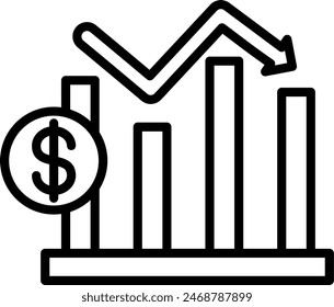 Recession Vector Line Icon Design