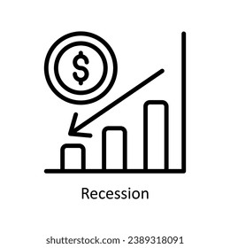 Recession vector   outline Design illustration. Symbol on White background EPS 10 File