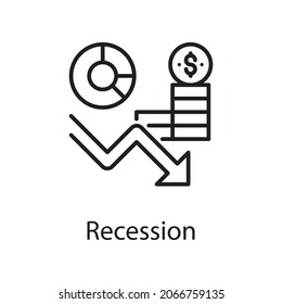 Recession vector outline Icon Design illustration. Web Analytics Symbol on White background EPS 10 File