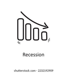 Recession vector outline Icon Design illustration. Business Symbol on White background EPS 10 File